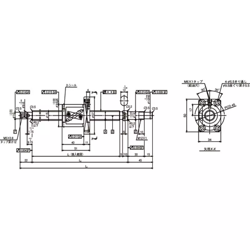 nsk-standard-ball-screw-shaft-end-completed-for-small-equipment-fa-40-mm-lead-w2009fa-5pgx-c5z40