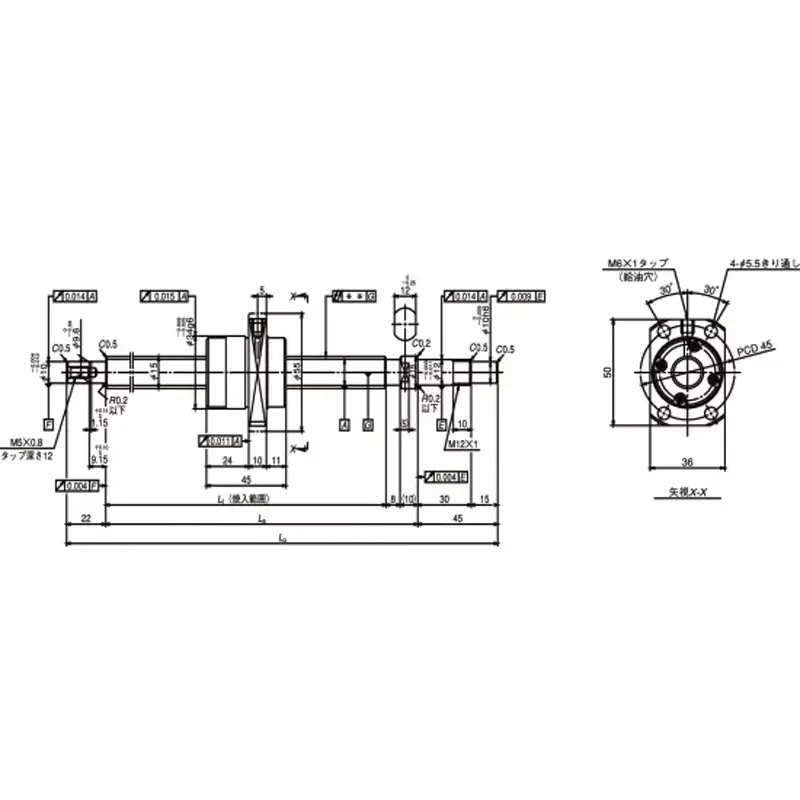 nsk-standard-ball-screw-shaft-end-completed-for-small-equipment-fa-40-mm-lead-w2009fa-5pgx-c5z40