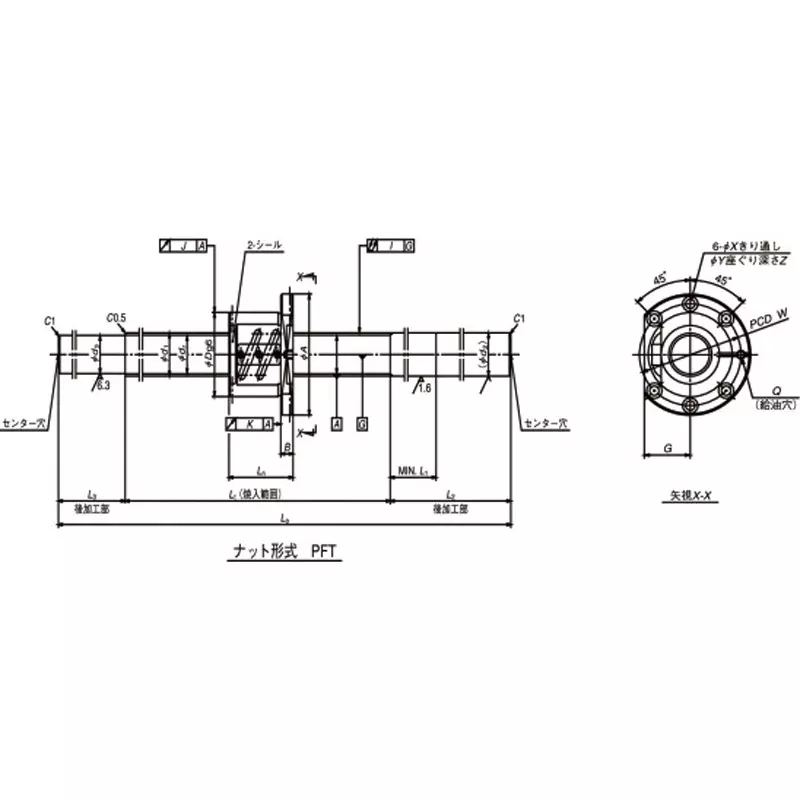 nsk-standard-ball-screw-unmachined-shaft-end-machine-tool-ss-6-mm-lead-w3210ss-1p-c5z6