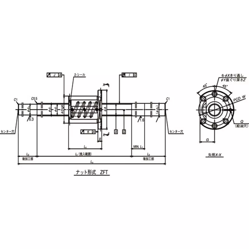 nsk-standard-ball-screw-unmachined-shaft-end-machine-tool-ss-6-mm-lead-w3210ss-1p-c5z6