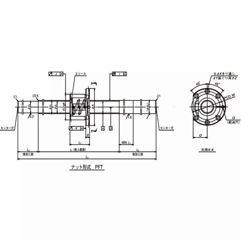 nsk-standard-ball-screw-unmachined-shaft-end-machine-tool-ss-6-mm-lead-w3210ss-1p-c5z6