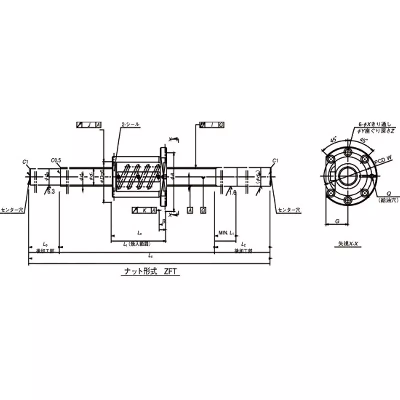 nsk-standard-ball-screw-unmachined-shaft-end-machine-tool-ss-6-mm-lead-w3210ss-1p-c5z6