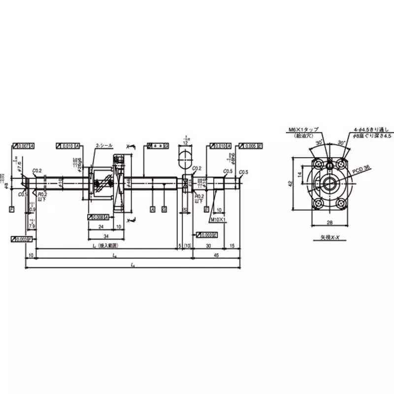 nsk-standard-ball-screw-shaft-end-finished-for-small-equipment-fa-25-mm-lead-w3216fa-1p-c5z25