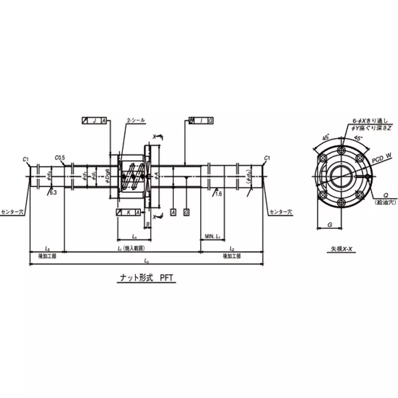 nsk-standard-ball-screw-unmachined-shaft-end-machine-tool-ss-5-mm-lead-w2812ss-2z-c5z5