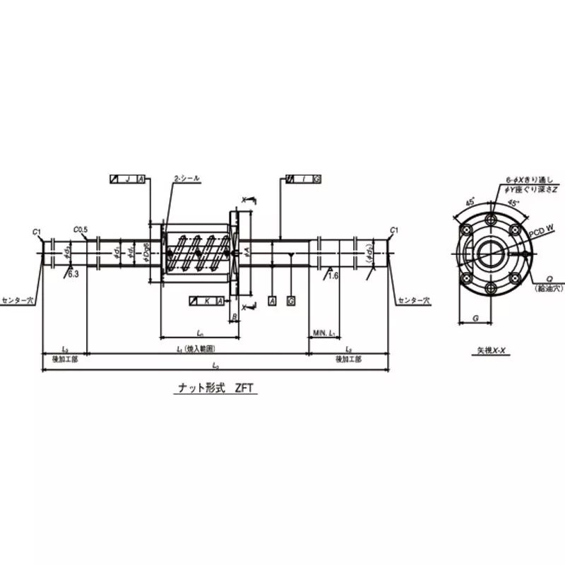 nsk-standard-ball-screw-unmachined-shaft-end-machine-tool-ss-5-mm-lead-w2812ss-2z-c5z5