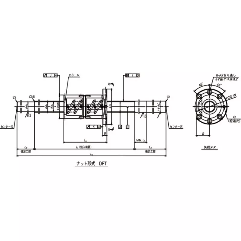 nsk-standard-ball-screw-unmachined-shaft-end-machine-tool-ss-5-mm-lead-w2812ss-2z-c5z5