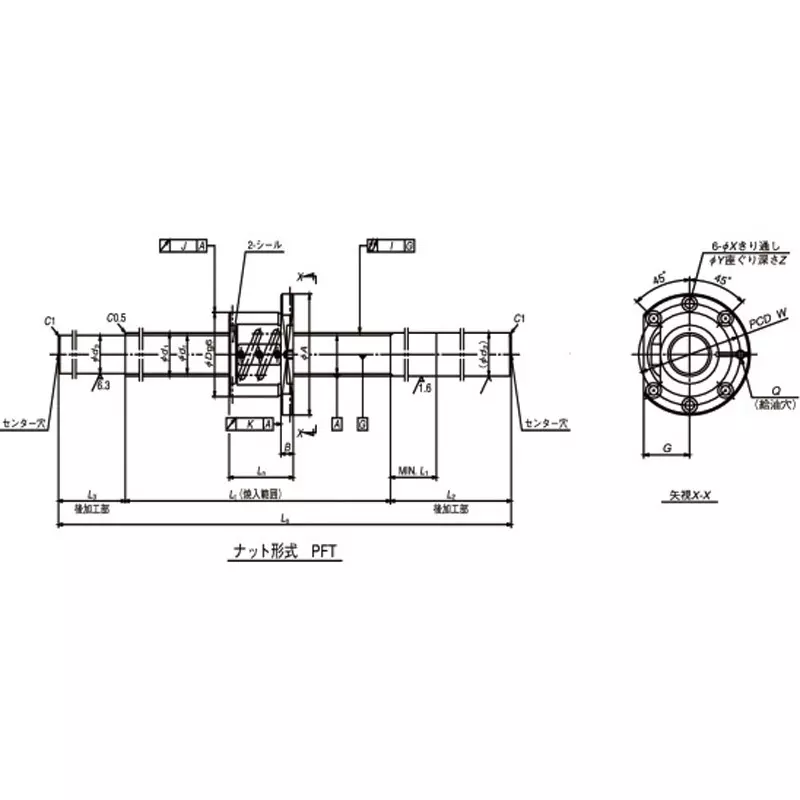 nsk-standard-ball-screw-unmachined-shaft-end-machine-tool-ss-4-mm-lead-w2503ss-1p-c5z4