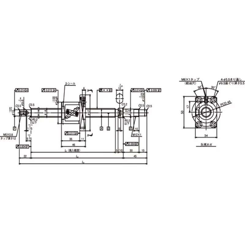 nsk-standard-ball-screw-shaft-end-completed-for-small-equipment-fa-50-mm-lead-w2516fa-1pgx-c5z50