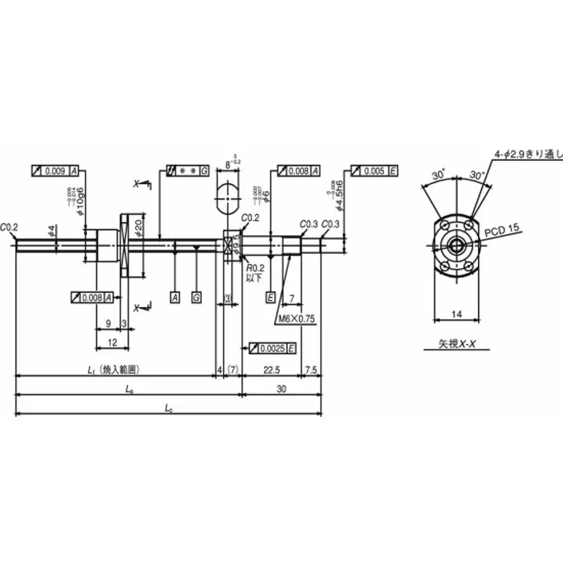 nsk-standard-ball-screw-shaft-end-finished-product-miniature-ma-25-mm-lead-w1203ma-3py-c3z25