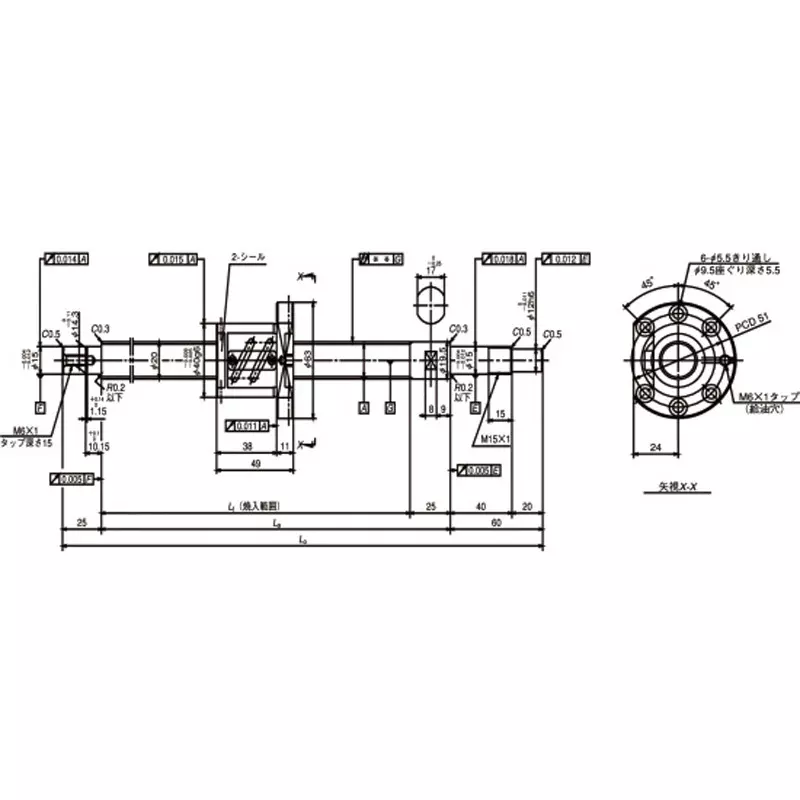 nsk-standard-ball-screw-shaft-end-finished-machine-tool-sa-5-mm-lead-w3209sa-2z-c5z5