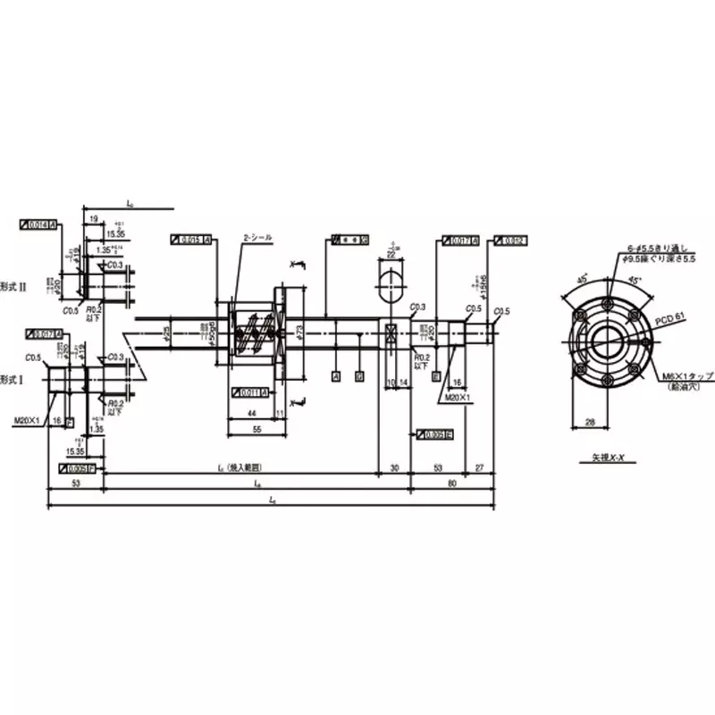 nsk-standard-ball-screw-shaft-end-finished-machine-tool-sa-5-mm-lead-w3209sa-2z-c5z5
