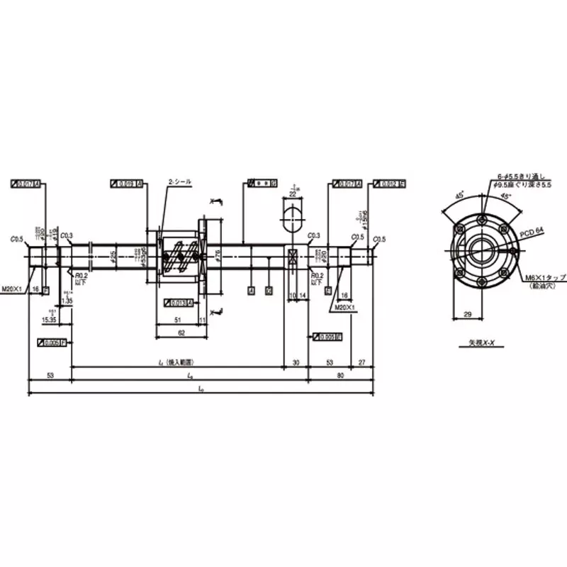 nsk-standard-ball-screw-shaft-end-finished-machine-tool-sa-5-mm-lead-w3209sa-2z-c5z5
