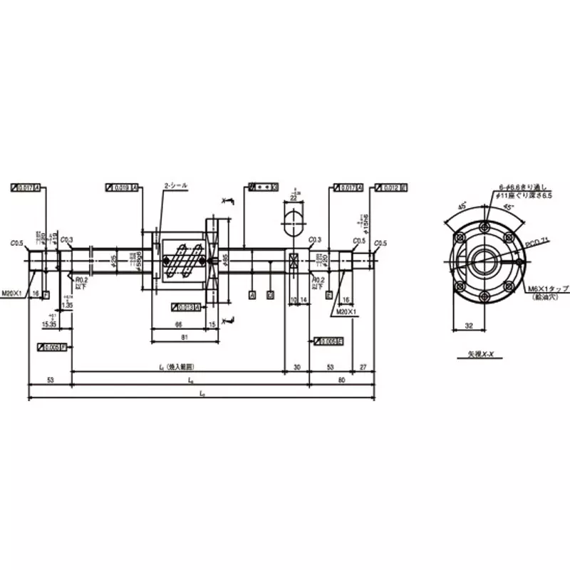 nsk-standard-ball-screw-shaft-end-finished-machine-tool-sa-5-mm-lead-w3209sa-2z-c5z5