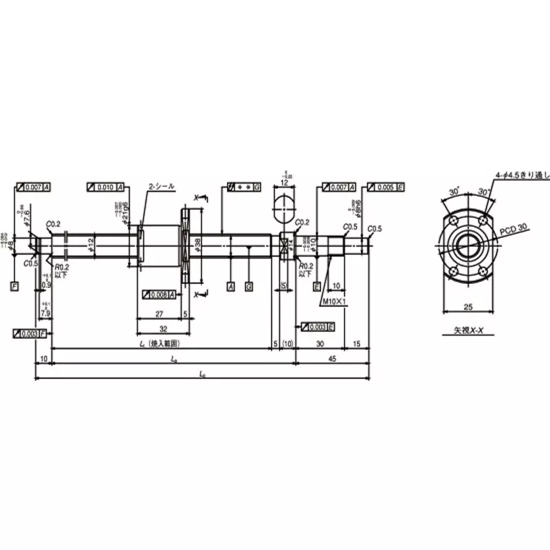 nsk-standard-ball-screw-shaft-end-finished-product-miniature-ma-15-mm-lead-w0801ma-7py-c3z15