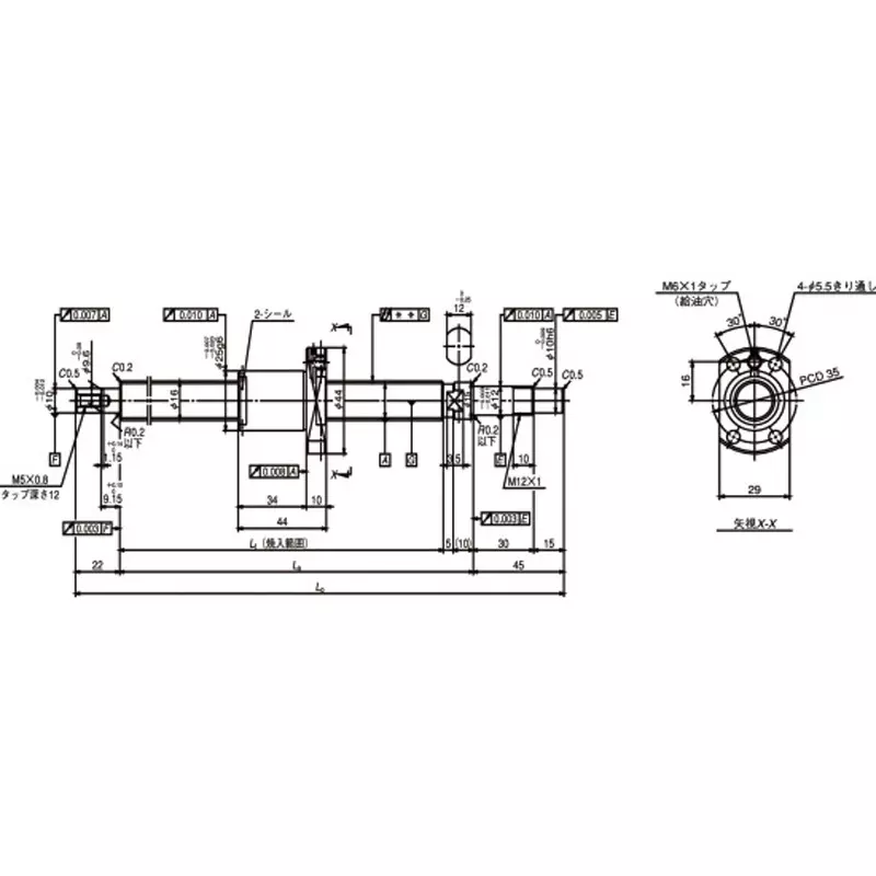 nsk-standard-ball-screw-shaft-end-finished-product-miniature-ma-15-mm-lead-w0801ma-7py-c3z15