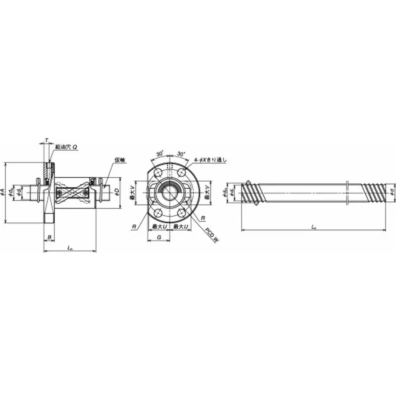 nsk-standard-ball-screw-unfinished-shaft-end-conveyor-r-series-end-cap-type-single-flange-nut-rnfcl-mm-lead-rnfcl2020a6
