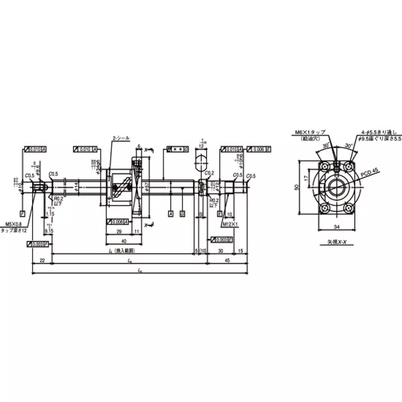 nsk-standard-ball-screw-shaft-end-completed-for-small-equipment-fa-40-mm-lead-w2007fa-6gx-c5t40