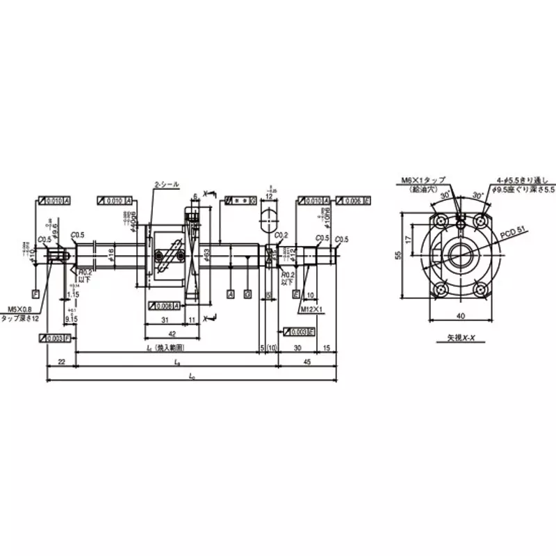 nsk-standard-ball-screw-shaft-end-completed-for-small-equipment-fa-40-mm-lead-w2007fa-6gx-c5t40