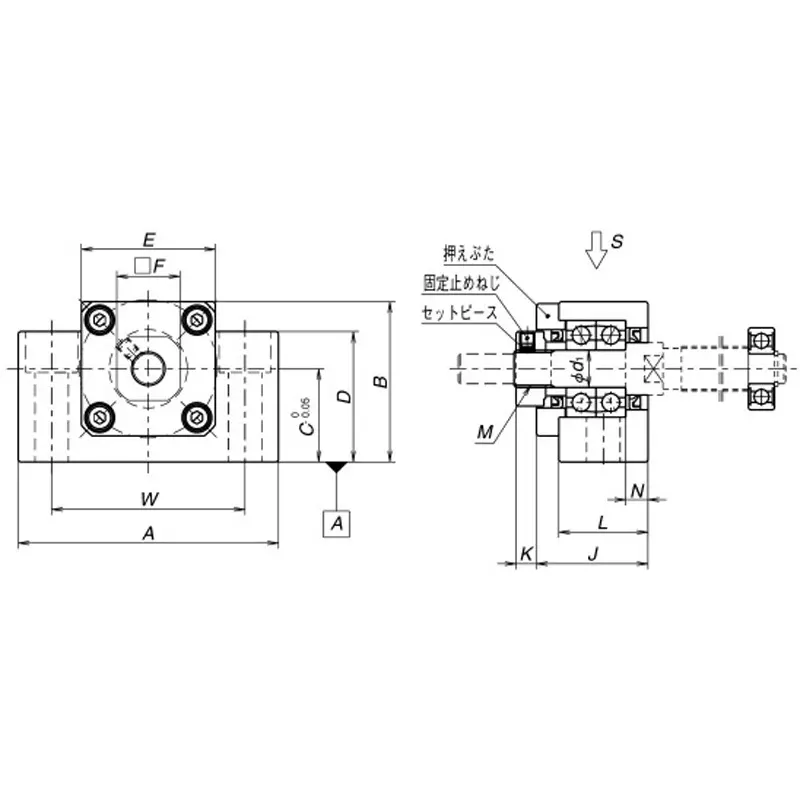 nsk-ball-screw-support-unit-fixed-side-square-type-70x25-mm-wbk10-01c