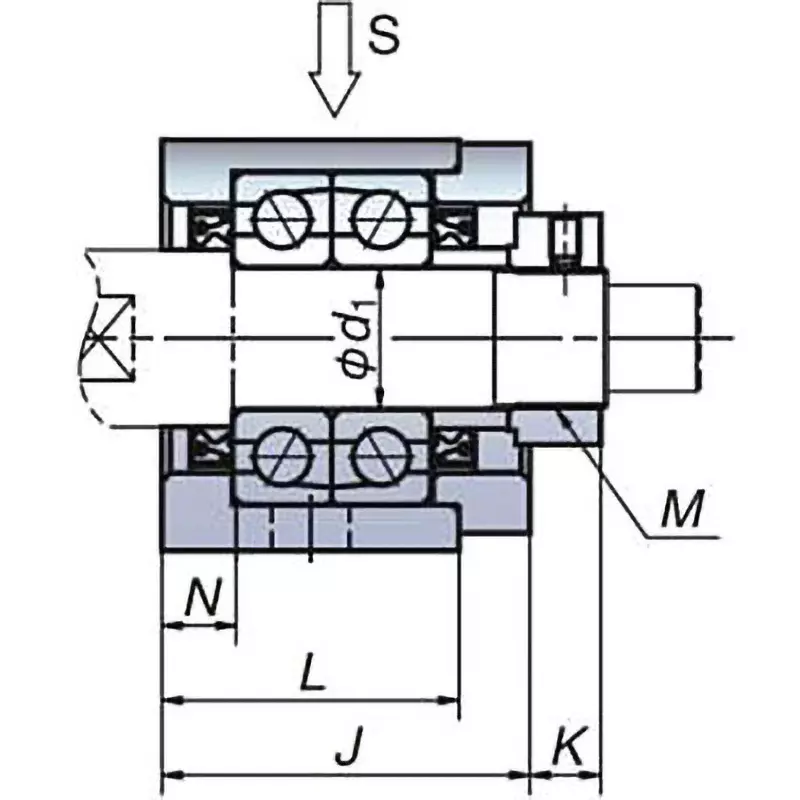 NSK Support Unit Fixed Side (Square) 43 mm Diemsion B, WBK12-01A