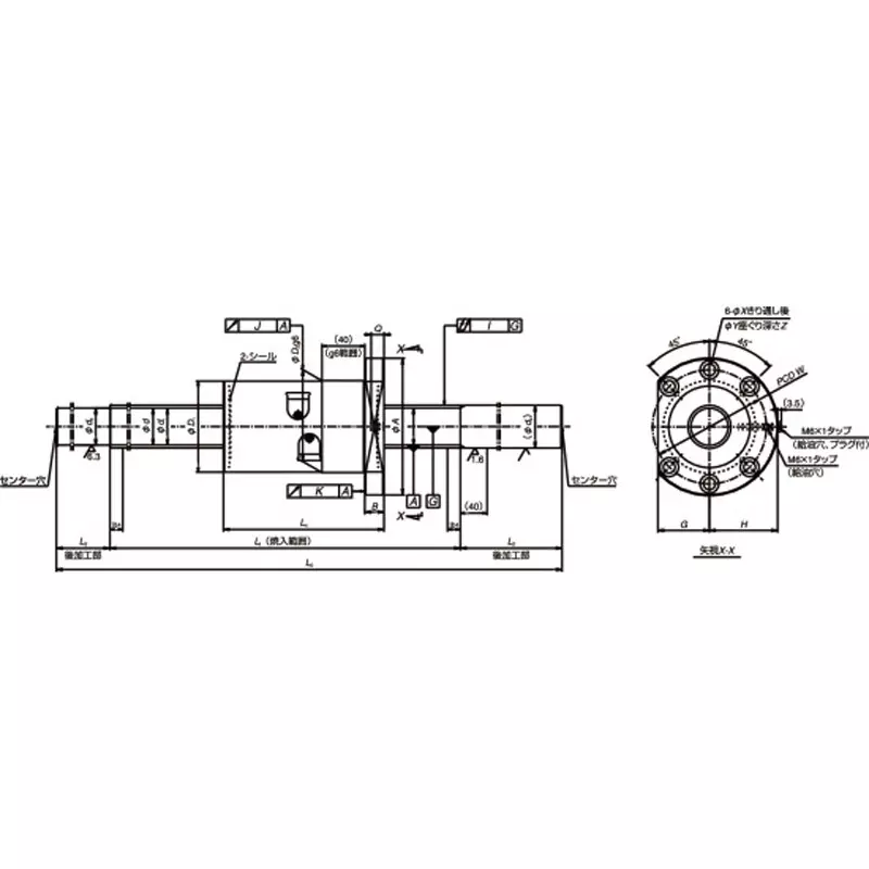 nsk-standard-ball-screw-unfinished-shaft-end-high-speed-ss-series-hss-10-mm-lead-hss5010n1d2350