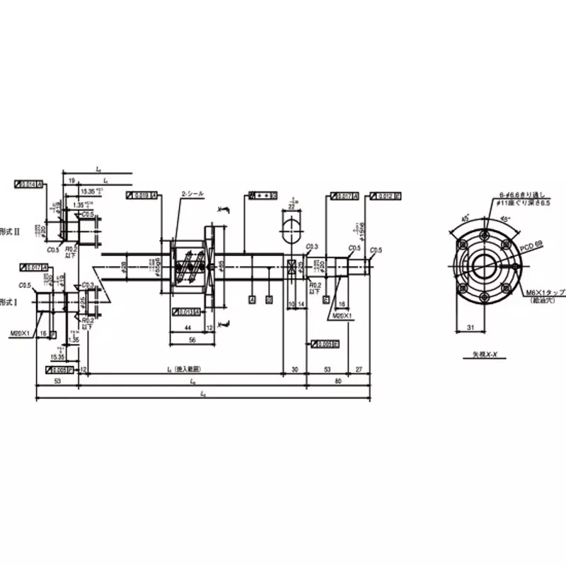 nsk-standard-ball-screw-shaft-end-finished-machine-tool-sa-5-mm-lead-w2807sa-1p-c5z5