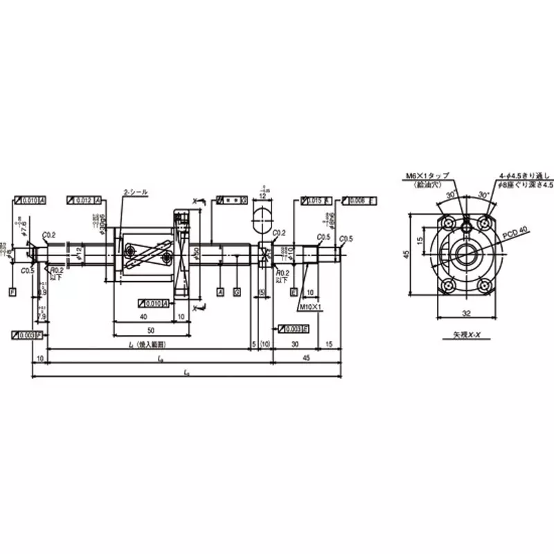 nsk-standard-ball-screw-shaft-end-completed-for-small-equipment-fa-16-mm-lead-w1605fa-2-c5t16