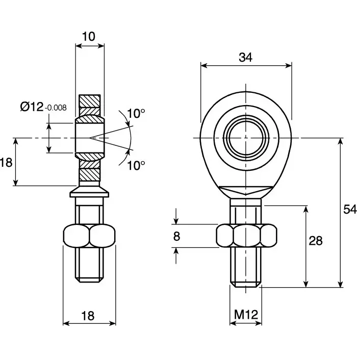 Bosch Rexroth CDL1 Rod End Bearing, 25 mm Bore, Female Connection Gender, R900323332