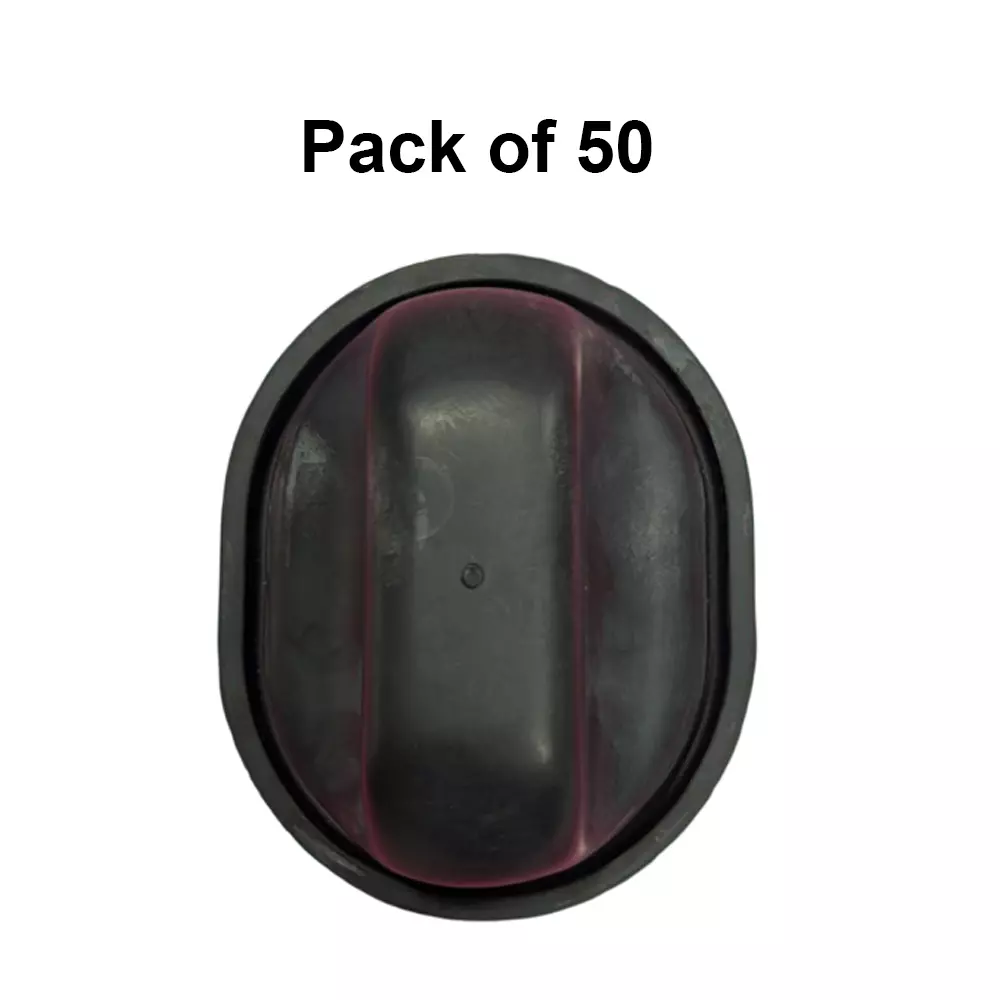 Polytech Rubber Diaphragm Cup Shape Standard Size Nitrile Black, PED01 (Pack of 50 Pcs)