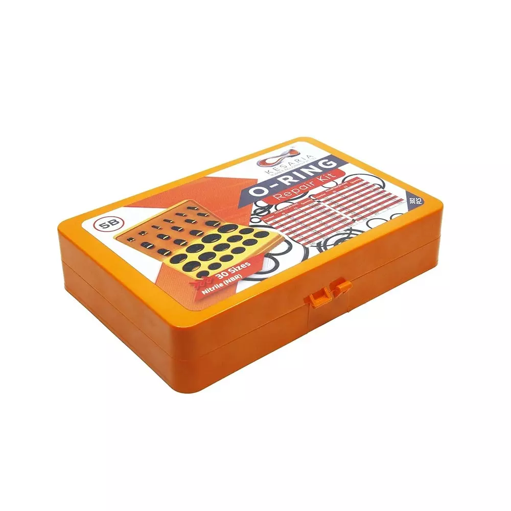 Kesaria O-Ring Repair Kit with Box Nitrile Rubber -30°C to +120°C Leak Proof Black for Plumbing, Machine & Geyser Repair, 5B