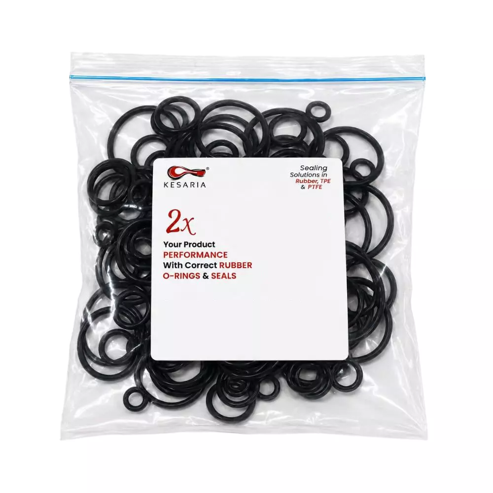 KESARIA NBR O-Ring Repair Kit Black Metric 3 to 25 mm Sizes (Pack of 90 Pcs)