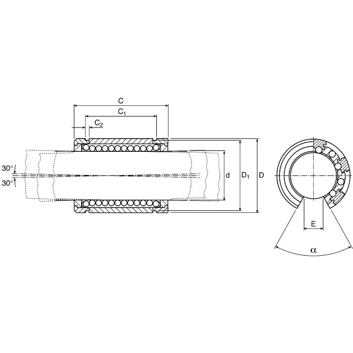Bosch Rexroth Bearing with 62 mm Outside Diameter, R067124040