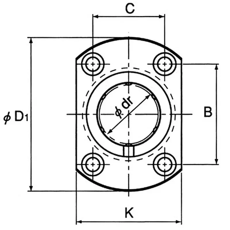 thk-long-type-linear-bushing-40-mm-dimension-b-lmh-25luu