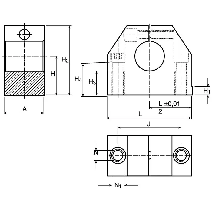 Ewellix Linear Shaft Support Bearing Housing 40 x 18 x 33 mm, LSHS12