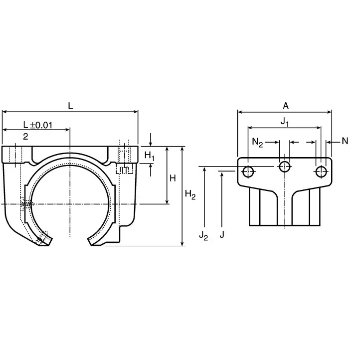 Ewellix Linear Shaft Support Bearing Housing 70 x 41 x 41 mm, LHCT 20
