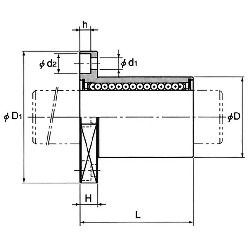 thk-stainless-steel-type-linear-bush-15-mm-outer-dia-square-flange-lmk-8muu