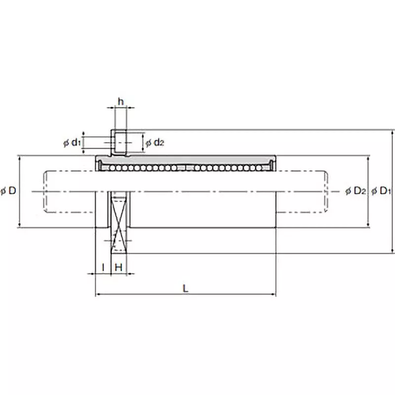 thk-inlay-flange-type-linear-bushing-28-mm-outer-dia-square-flange-lmik16luu