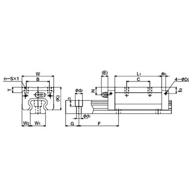 Thk Linear Motion Block SHS-R Type, SHS25R1SS(GK) BLOCK