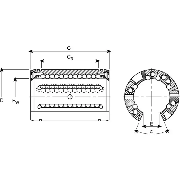 Ewellix Bearing with 26 mm Outside Diameter, LBCT 16 A-2LS