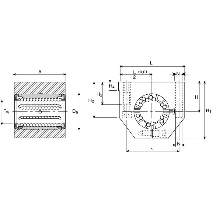 Ewellix Bearing Unit LUNE12 D-2LS, LUNE12 D-2LS