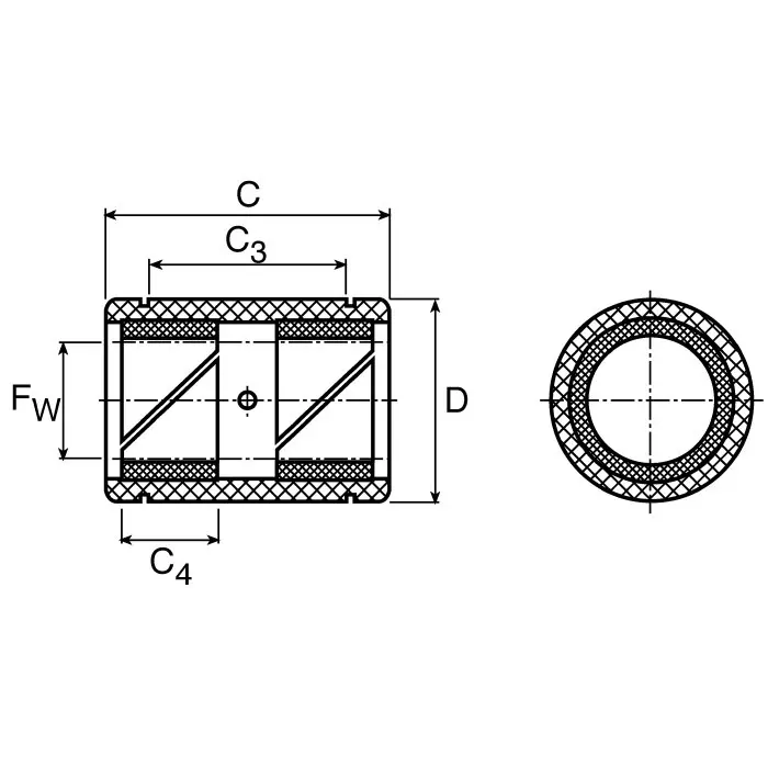 Ewellix Bearing with 40 mm Outside Diameter, LPAR 25