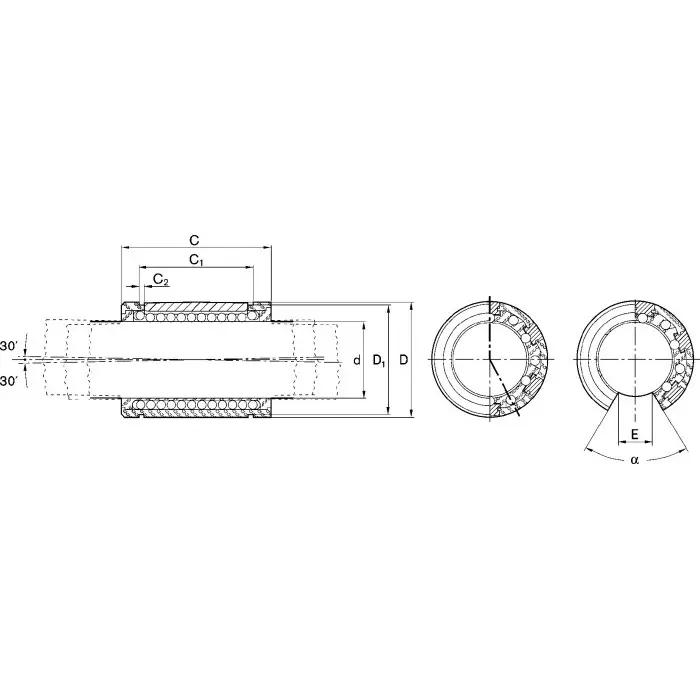 Bosch Rexroth Bearing with 62 mm Outside Diameter, R067024040