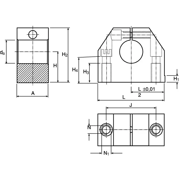 Ewellix Linear Shaft Support Bearing Housing 67 x 30 x 60 mm, LSHS30