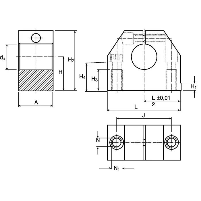 Ewellix Linear Shaft Support Bearing Housing 67 x 30 x 60 mm, LSHS30