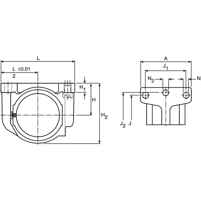 Ewellix Linear Shaft Support Bearing Housing 70 x 41 x 48 mm, LHCR 20