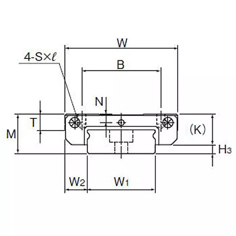 Thk SRS-WM Type Linear Motion Block 28 mm Dimension B, SRS12WMUU Block
