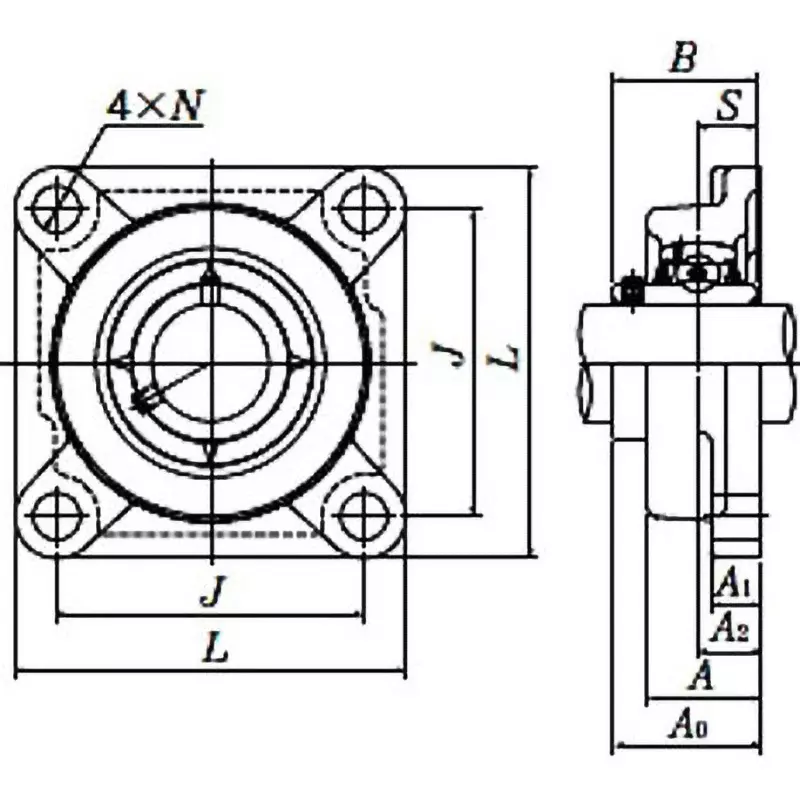 ntn-square-flange-unit-without-oil-supply-45-mm-shank-diameter-ucf209