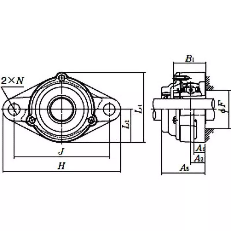 NTN Bearing Unit Diamond Flange Type Unit No grease nipple For Heavy Loads, C-UKFL311