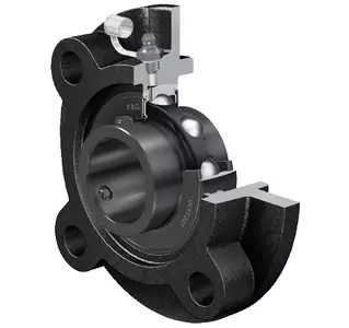 FAG Four Bolt Flanged Housing Unit & Bearing Assembly, Inner Dia 58 mm, Length 220 mm, Width 87 mm, UCF217-J7