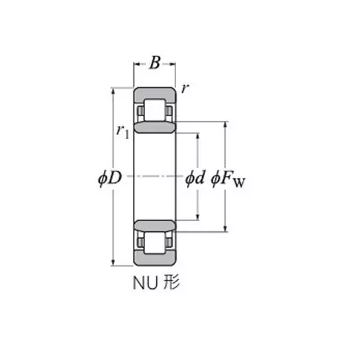 NTN Cylindrical Roller Bearing NU2300 Type 35x80 mm Diameter, NU2307EAG1C3